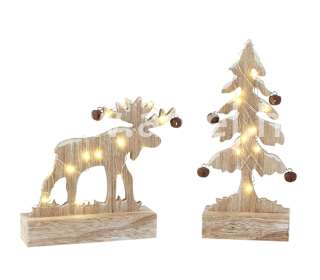 Asztalidísz fa Szarvas-Karácsonyfa LEDes