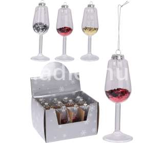 Karácsonyfa dísz Pezsgős pohár