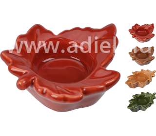 Kerámia teamécses tartó levél alakú