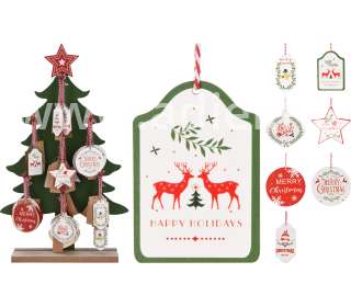 Karácsonyfadísz akasztós Fenyőfa display-en 56 db-os