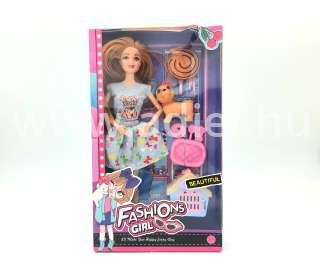 Játék baba + kiskutyás szett