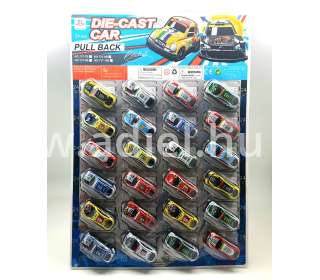 Játék fém kisautó 65mm lapraszerelt