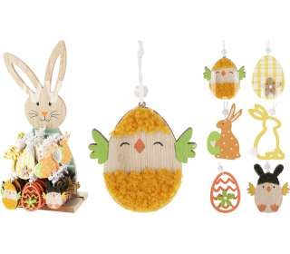 Húsvéti akasztós fa figurák Nyuszi Display-n 72 db/szett