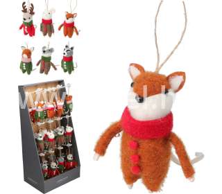 Karácsonyi dísz plüss egérke 11cm