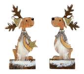 Dekoráció Karácsonyi asztalidísz fa szarvas 18cm