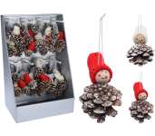 Karácsonyfadísz Toboz baba 11cm