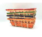 Kosár bambusz téglalap színes 17x27cm