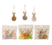 Húsvéti Nyuszi dekoráció bolyhos 3db-os szett 8cm