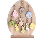 Húsvéti akasztós fa figurák Tojás Display-n 36 db/szett