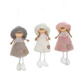 Plüss figura sapkás baba lógó lábú