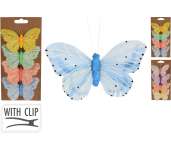 Dekoráció Pillangó csipeszes 4db-os szett
