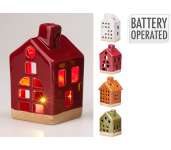 Kerámia házikó LEDes 11cm