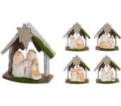 Betlehem szett kerámia, fa 15cm