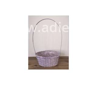 Kosár bambusz bélelt ovális füles 22x30cm