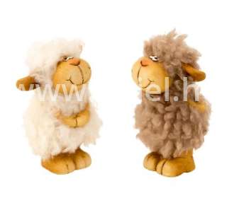 Kerámia figura szőrmés bárány 12cm