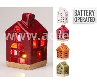 Kerámia házikó LEDes 11cm